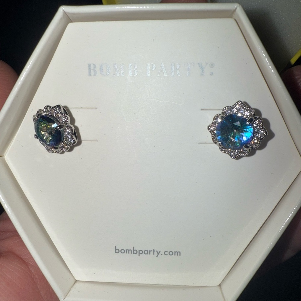 Purple Rainbow Topaz Earrings